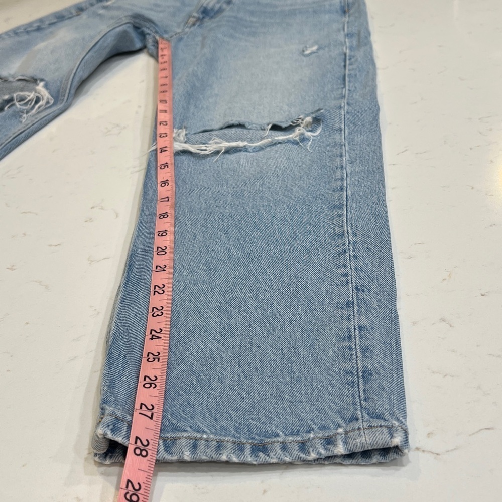 Zara Light Blue Distressed Denim Jeans Size 6 - Picture 9 of 11